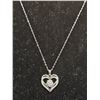 Image 1 : *NEW* STERLING SILVER .3 CT SIMULATED DIAMOND (CZ) DOUBLE HEART NECKLACE: 16"-18" LONG