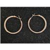 Image 2 : *NEW* 18K GOLD PLATED 2MM PRINCESS CUT SIMULATED DIAMOND (CZ) HOOP EARRINGS