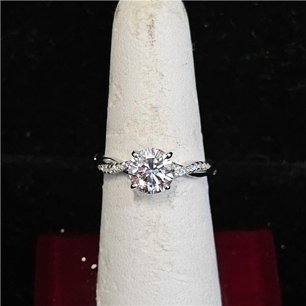 *NEW* STERLING SILVER 1.5 CT SIMULATED DIAMOND (CZ) TWIST RINGS: SIZE 7