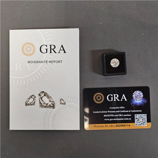 *NEW* 5CT MOISSANITE LAB DIAMOND - ROUND BRILLIANT CUT, GH, VVS1, GRA REPORT