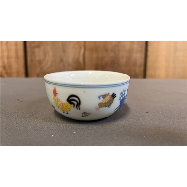 FAMILLE ROSE ROOSTER WINE CUP