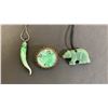 Image 5 : METAL TIE CLIP ENGRAVED WITH "60TH" AND ASSORTED JADEITE JEWELRY AND STONES