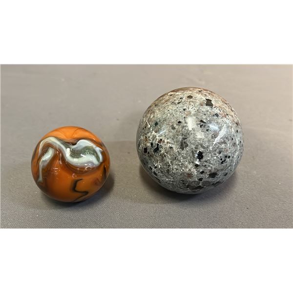 (2) AGATE SPHERES