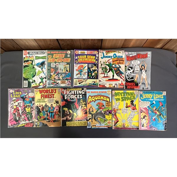 (11) ASSORTED VINTAGE DC COMIC BOOKS: BATMAN, SUPERBOY, WONDER WOMAN, LOIS LANE, AQUAMAN & MORE