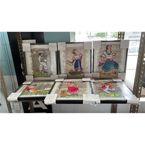 (6) ASSORTED FRAMED SOUTH AMERICAN NEEDLEWORK PICTURES