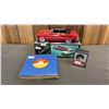 Image 1 : STACK OF VINTAGE 45 RPM RECORDS, BEATLES COLLECTOR CARDS & VINTAGE FRICTION CONVERTIBLE SEDAN