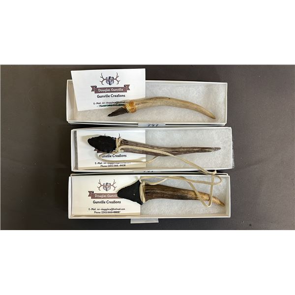 (3) FIRST NATIONS KNIVES MADE BY DOUGLAS GUNVILLE