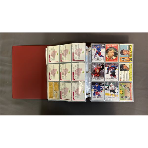 BINDER OF ASSORTED HOCKEY TRADING CARDS
