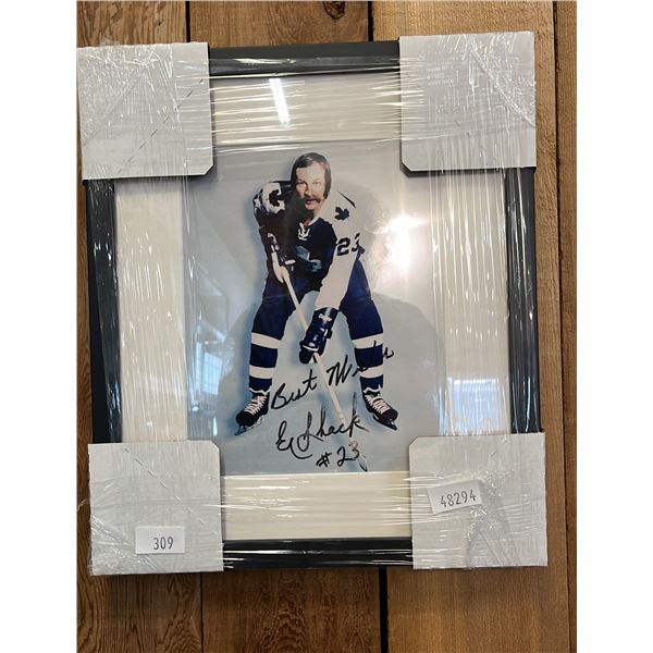 FRAMED & AUTOGRAPHED EDDIE SHACK #23 PHOTO