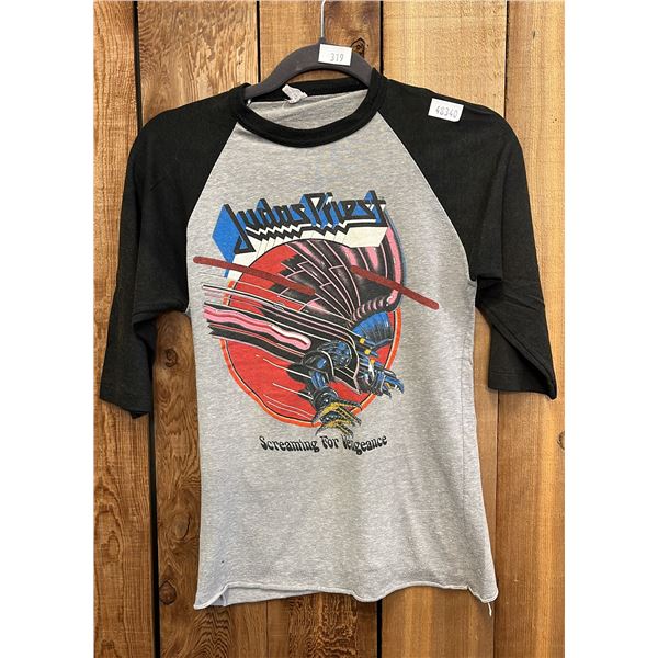 VINTAGE SIZE SMALL JUDAS PRIEST SCREAM FOR VENGEANCE WORLD TOUR '82 '83 T-SHIRT