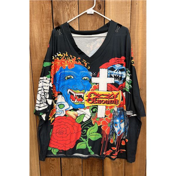 VINTAGE SIZE 3XL OZZY OSBOURNE "TATTOO" ALL-OVER PRINT T-SHIRT