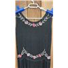 Image 2 : VINTAGE SIZE 18 BEADED CHIFFON DRESS WITH TULLE SKIRT TRIM