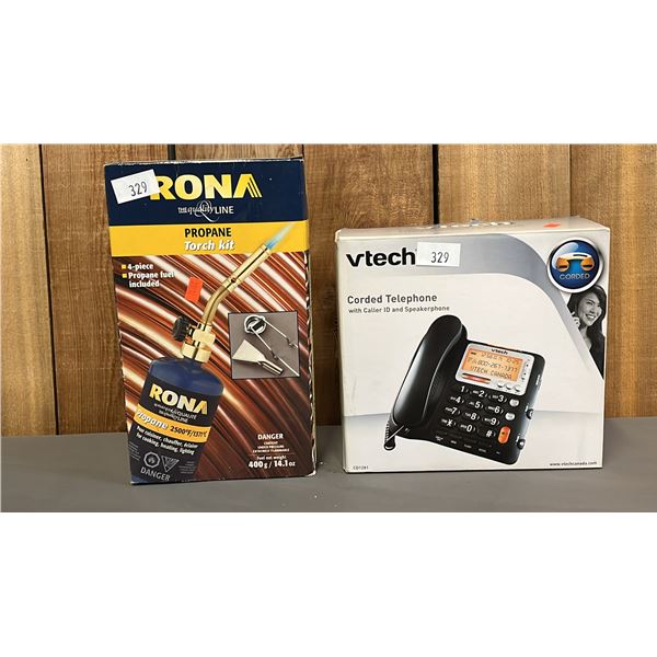RONA PROPANE TORCH KIT & VTECH CORDED TELEPHONE WITH CALLER ID & SPEAKERPHONE
