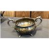 Image 4 : VINTAGE SILVER PLATE TEAPOT WITH CREAMER & SUGAR BOWL