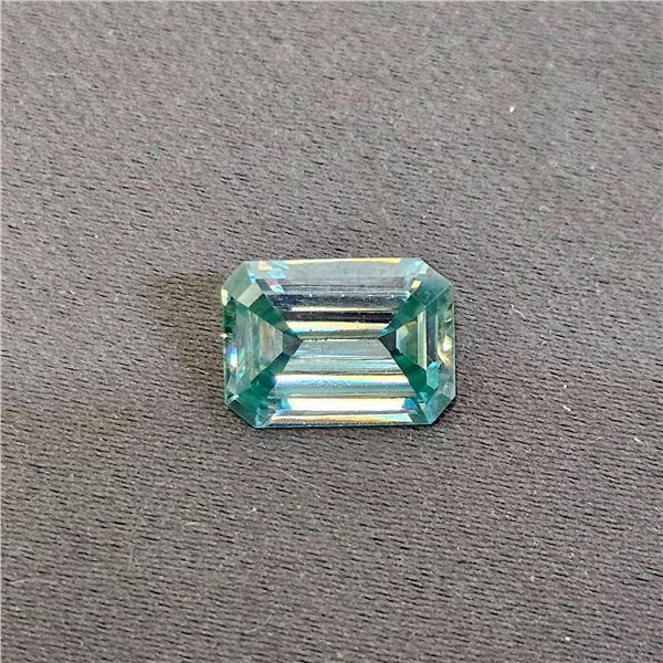 4.55 CT EMERALD CUT TEAL MOISSANITE LAB DIAMOND