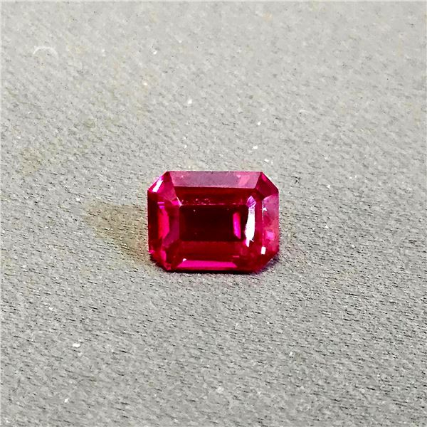7.6 CT EMERALD CUT NATURAL RUBY WITH IGL CERTIFICATE: 11.5MM X 8.9MM X 7.8MM