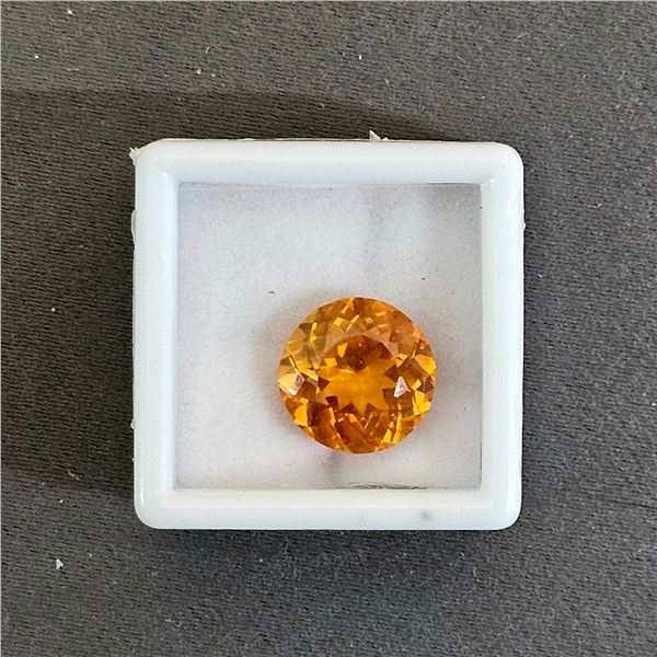 7.9 CT ROUND CUT ORANGE SAPPHIRE WITH EGL CERTIFICATE: 11MM X 11MM X 6MM