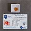 Image 2 : 7.9 CT ROUND CUT ORANGE SAPPHIRE WITH EGL CERTIFICATE: 11MM X 11MM X 6MM
