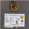 Image 2 : 138.4CT PEAR CUT NATURAL YELLOW TOPAZ WITH OMGTL CERTIFICATE: 41MM X 26MM X 20.5MM