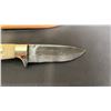 Image 2 : 3.5" DAMASCUS STEEL KNIFE WITH LEATHER SHEATH