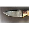 Image 3 : 3.5" DAMASCUS STEEL KNIFE WITH LEATHER SHEATH