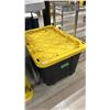 Image 5 : EMPTY TOTE, STACKING PLANT POTS & 2 TOTES W/CONTENTS: SPRINKLERS, INFLATABLE POOL, YARD CARE & MORE