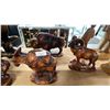 Image 3 : SHELF OF ASSORTED CARVED WOOD FIGURES, 2 ANIMAL SHAPED CANDLES & A PEARLITE OWL