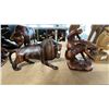 Image 4 : SHELF OF ASSORTED CARVED WOOD FIGURES, 2 ANIMAL SHAPED CANDLES & A PEARLITE OWL