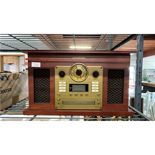 SYLVANIA NOSTALGIC 7-IN-1 WOOD TURNTABLE WITH BLUETOOTH