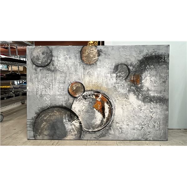 LARGE TEXTURED ABSTRACT PAINTING: 59" X 39.5"