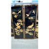 Image 3 : (5) VINTAGE 36" X 12" ASIAN LACQUERED PANELS