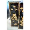 Image 4 : (5) VINTAGE 36" X 12" ASIAN LACQUERED PANELS
