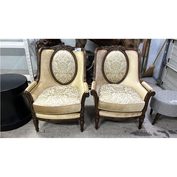 (2) AICO IMPERIAL COURT WOOD TRIM CHAIRS