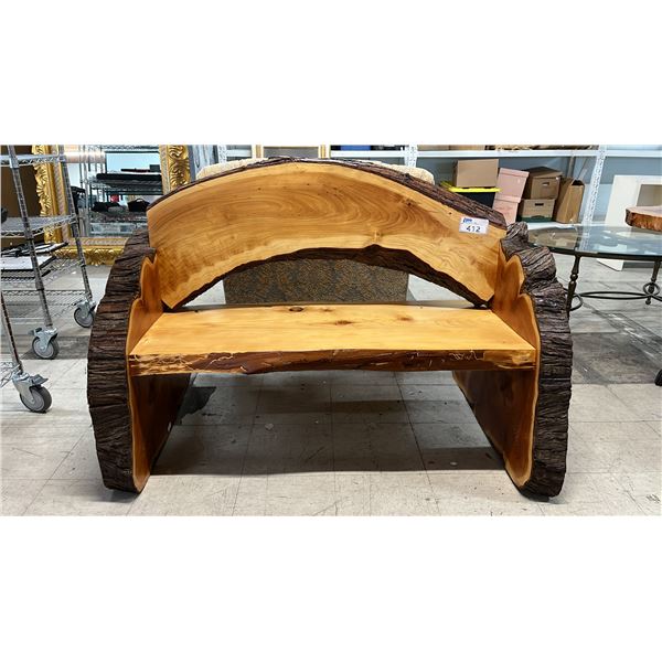 RUSTIC LIVE EDGE WOOD BENCH