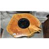 Image 3 : BURL WOOD COFFEE TABLE WITH RECESSED CENTER FOR A PROPANE FIRE PIT