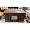 Image 5 : INTRICATELY CARVED ASIAN WOOD DESK WITH CHAIR