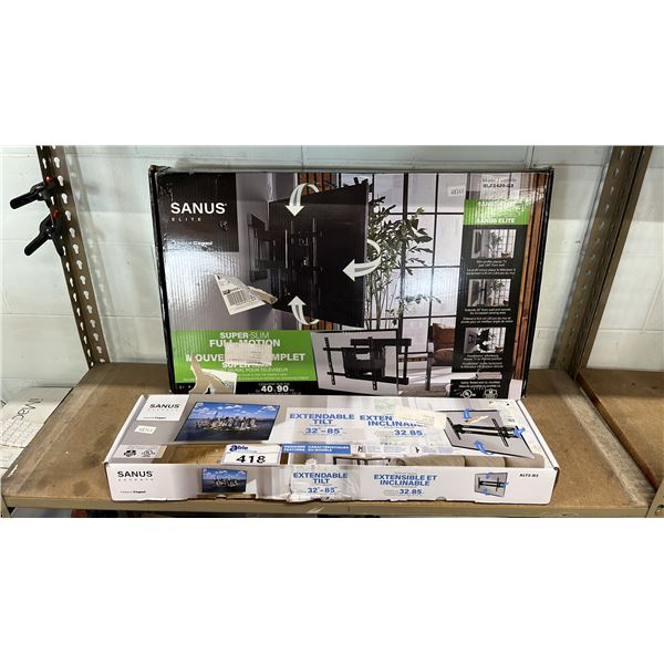 SANUS ACCENTS EXTENDIBLE TILT TV WALL MOUNTS & SANUS ELITE SUPER SLIM FULL MOTION TV WALL MOUNT