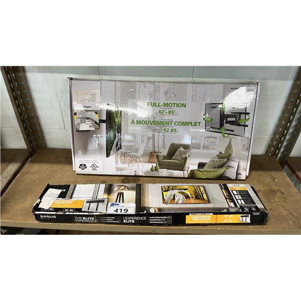 SANUS ELITE FIXED-POSITION TV WALL MOUNT & SANUS ACCENTS FULL-MOTION TV WALL MOUNT