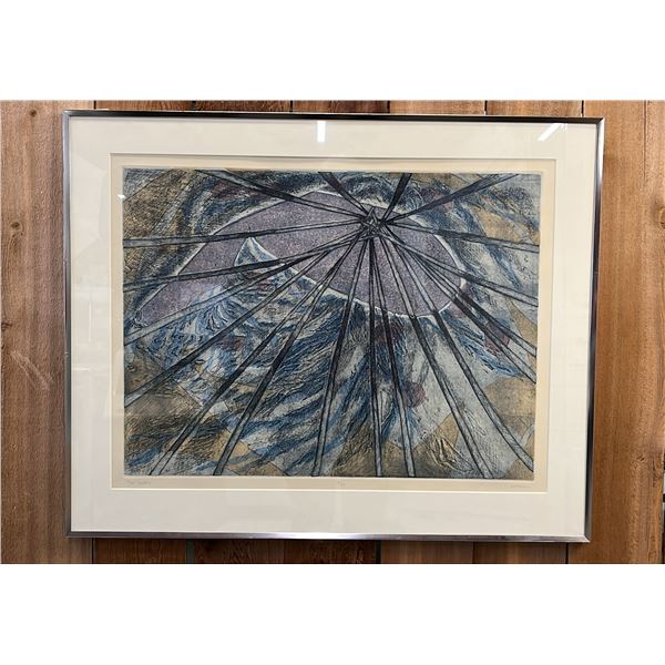 FRAMED LIMITED EDITION 9/30 HELEN MACKIE "TIPI CENTRE" PRINT