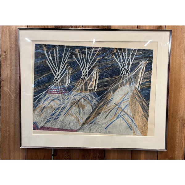 FRAMED LIMITED EDITION HELEN MACKIE "TIPIS - NIGHTWIND" PRINT