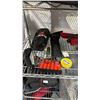 Image 2 : SHELF OF ASSORTED ITEMS INCLUDING; FLARES, ICE CLIMBER BOOT SPIKES, HAND TOOLS & MORE