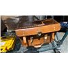 Image 4 : SHELF OF ASSORTED ITEMS INCLUDING; 2 ASSORTED PELICAN CASES & VINTAGE LEATHER BRIEFCASE