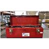 Image 1 : METAL TOOLBOX WITH ASSORTED CONTENTS INCLUDING; SOCKET BITS, WRENCHES, CLAMPS & MORE
