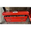 Image 1 : SEARS CRAFTSMAN METAL TOOLBOX WITH  ASSORTED CONTENTS INCLUDING; WRENCHES, SOCKET BITS, PLIERS &