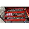 Image 3 : SEARS CRAFTSMAN METAL TOOLBOX WITH  ASSORTED CONTENTS INCLUDING; WRENCHES, SOCKET BITS, PLIERS &