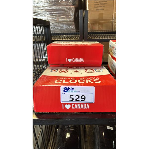 3 BOXES OF I LOVE CANADA TRAVEL ALARM CLOCKS