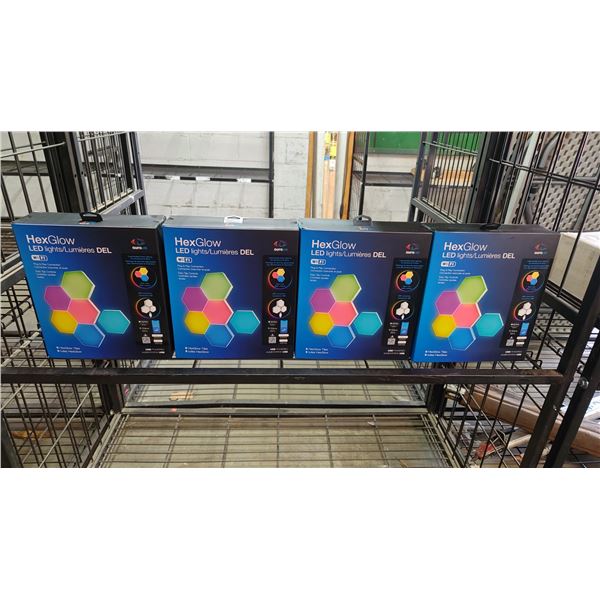 *NEW* BOX OF 4 TZUMI AURA LED HEXGLOW LED LIGHTS WITH WIFI