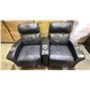 Image 1 : *TESTED WORKING* LEATHER ELECTRIC RECLINER THEATER SEATING WITH CUPHOLDERS & POWER CORDS (SOME