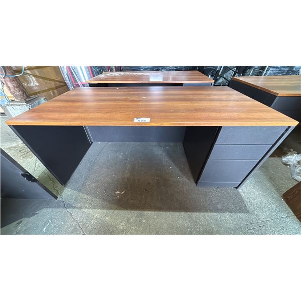 3-DRAWER WOOD EXECUTIVE DESK 72" X 36" X 30"