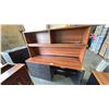 Image 1 : WOOD DESK WITH 2 DRAWERS 72" X 36" X 30" & HUTCH WITH ADDITIONAL PIECES